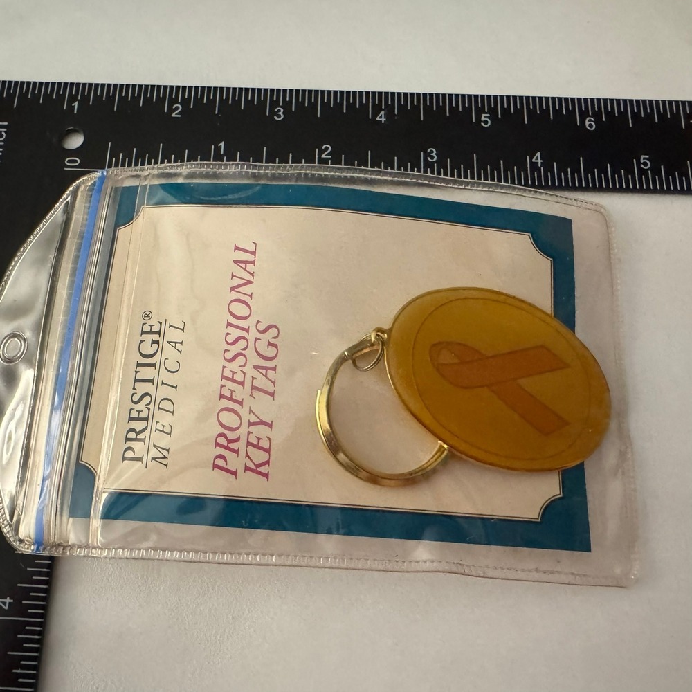 Prestige Medical Professional Key Tags Keychain Gold Ribbon Awareness‎